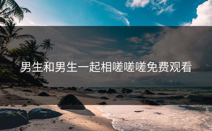 男生和男生一起相嗟嗟嗟免费观看